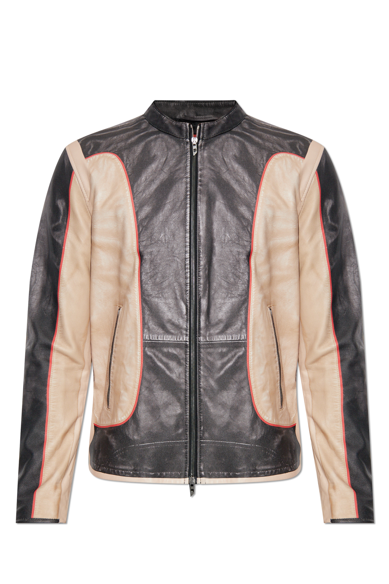 ジャケット・アウター DIESEL L-KOLT JACKET Men's Padded jacket in tumbled leather | Black | Diesel